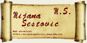 Mijana Šestović vizit kartica